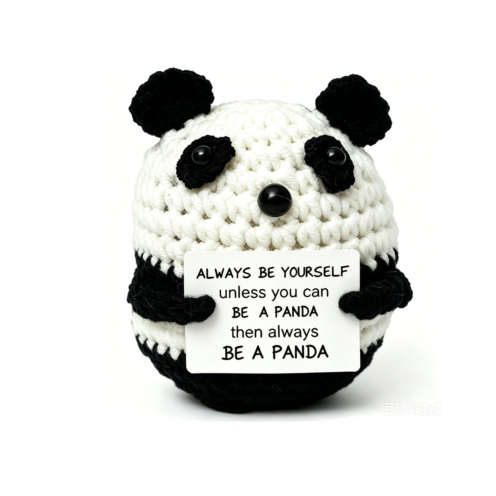 Panda Gifts,Positive Crochet Panda Plush Gift Handmade Emotional Support