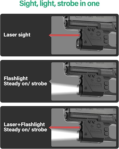 Miniatura 4 de Gmconn Pistola de luz láser rojo vista arma pistola linterna 1091 rojo
