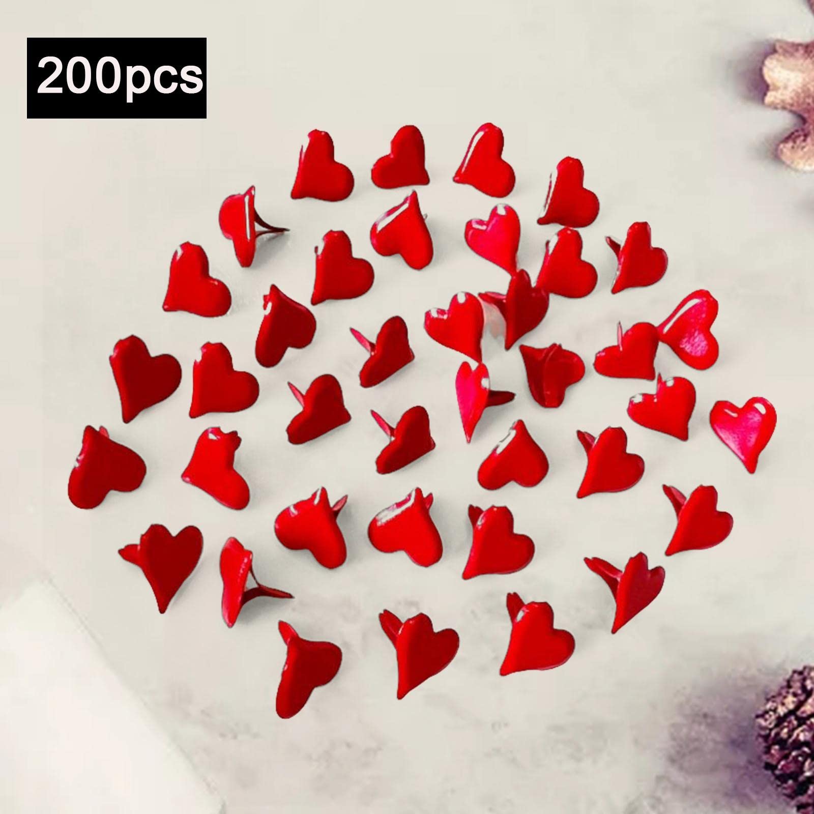 50 Attaches Métalliques Décoratives Pastel Et Rouge - Pour Scrapbooking, Cartes, Artisanat - 13 Mm - Réutilisables