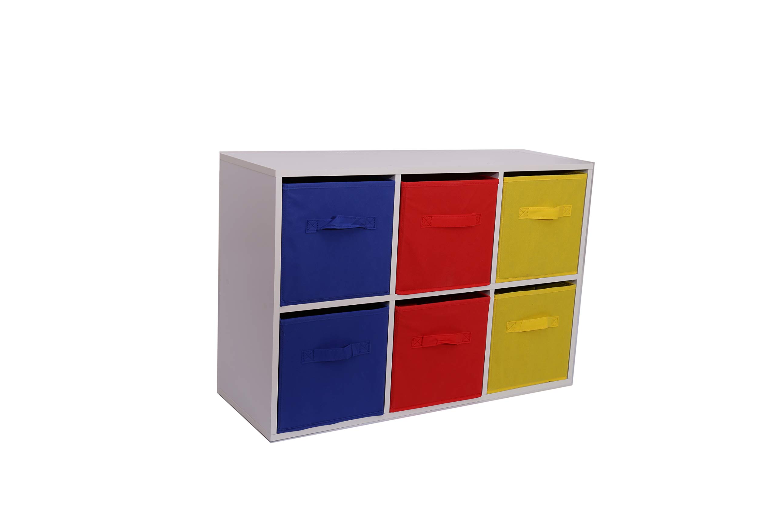 Home Source 4 Tier Toy Storage Unit Kids Chest Of 4 Canvas Drawers