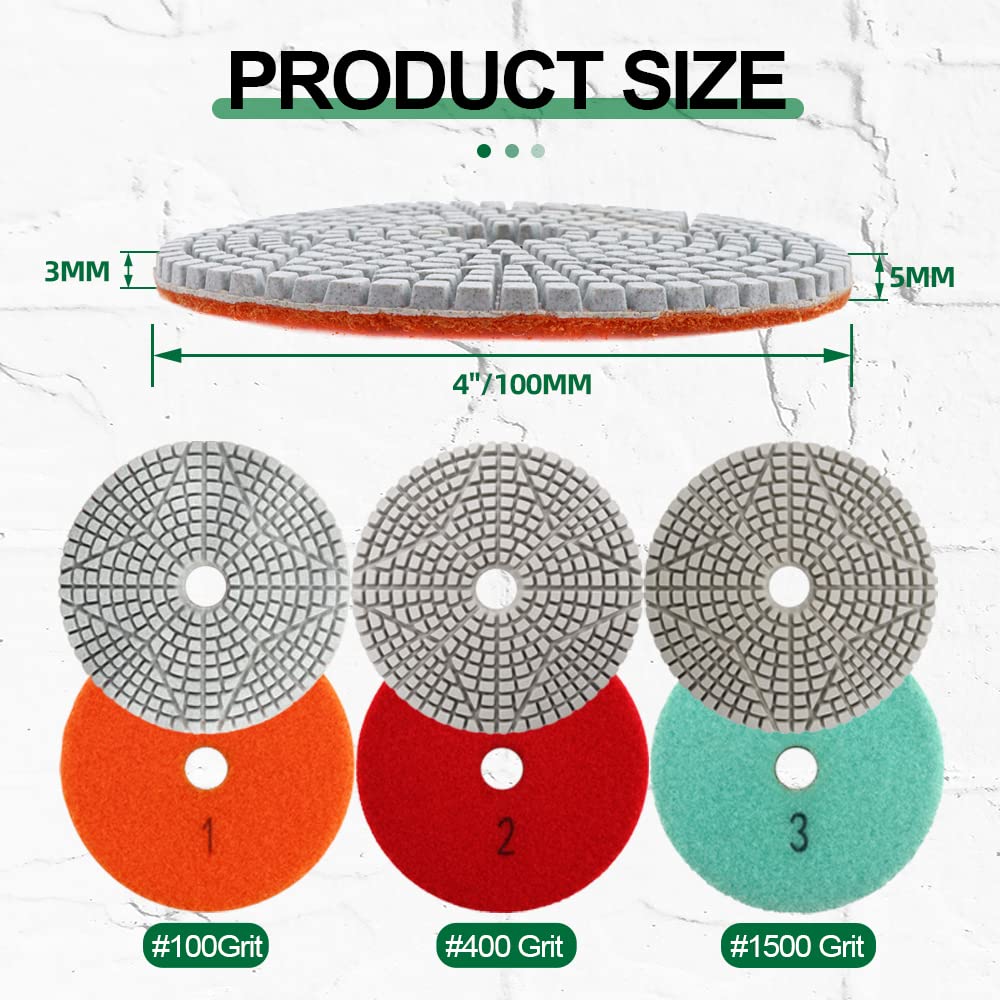Diamond 4 Inch Polishing Pads For Granite