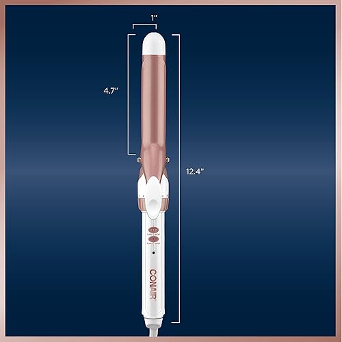 Miniatura 5 de Conair El rizador de doble cerámica de 1 pulgada el barril de 1 pulgada produce rizos clásicos para uso en cabello corto mediano y largo