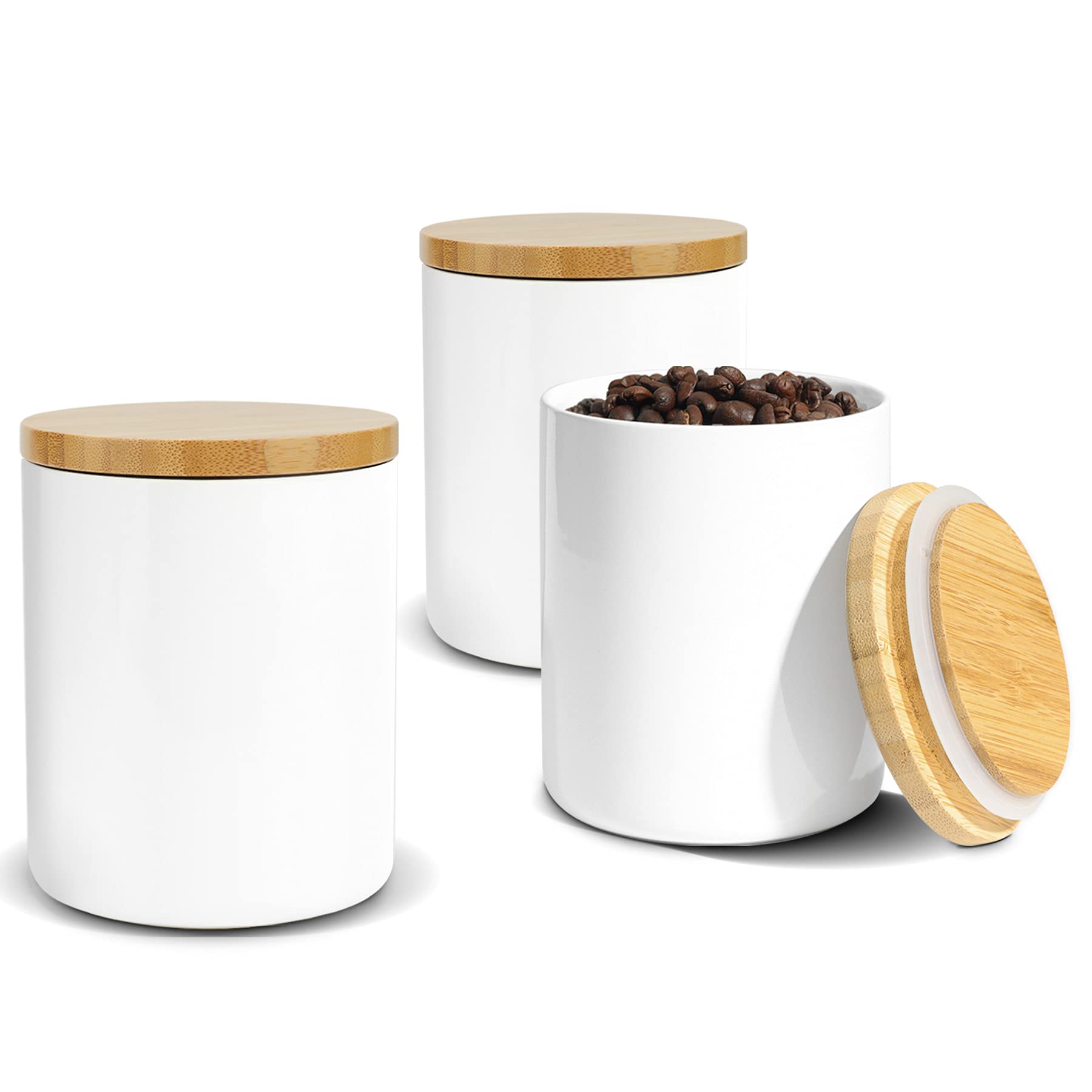 Buy ComSaf Ceramic Food Storage Canisters with Airtight Lid (17oz/500ml