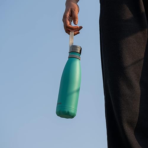 Miniatura 7 de koodee Botella de agua de acero inoxidable de 17 onzas, doble pared aislada al vacío, botella de agua deportiva de metal sin BPA, a prueba de fugas