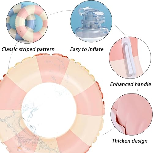 Miniatura 4 de Anillo de natación para niños, flotadores inflables de piscina, tubo de natación, balsa de juguete con frutas, decoraciones de sirena, verano, agua,