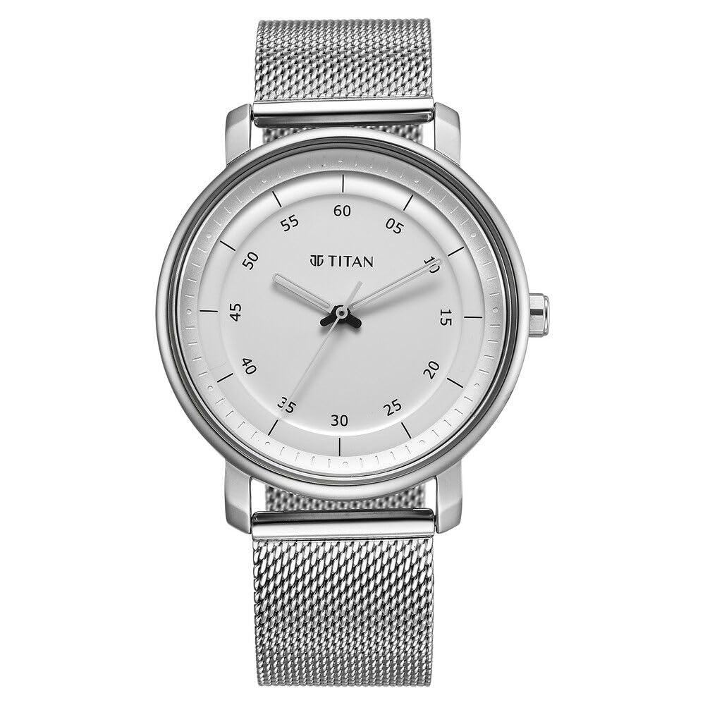 Titan Workwear Quartz Analog Silver Dial Stainless Steel Strap Watch for Men-1884SM01 (B0CRH9YF4F) Amazon Price History, Amazon Price Tracker