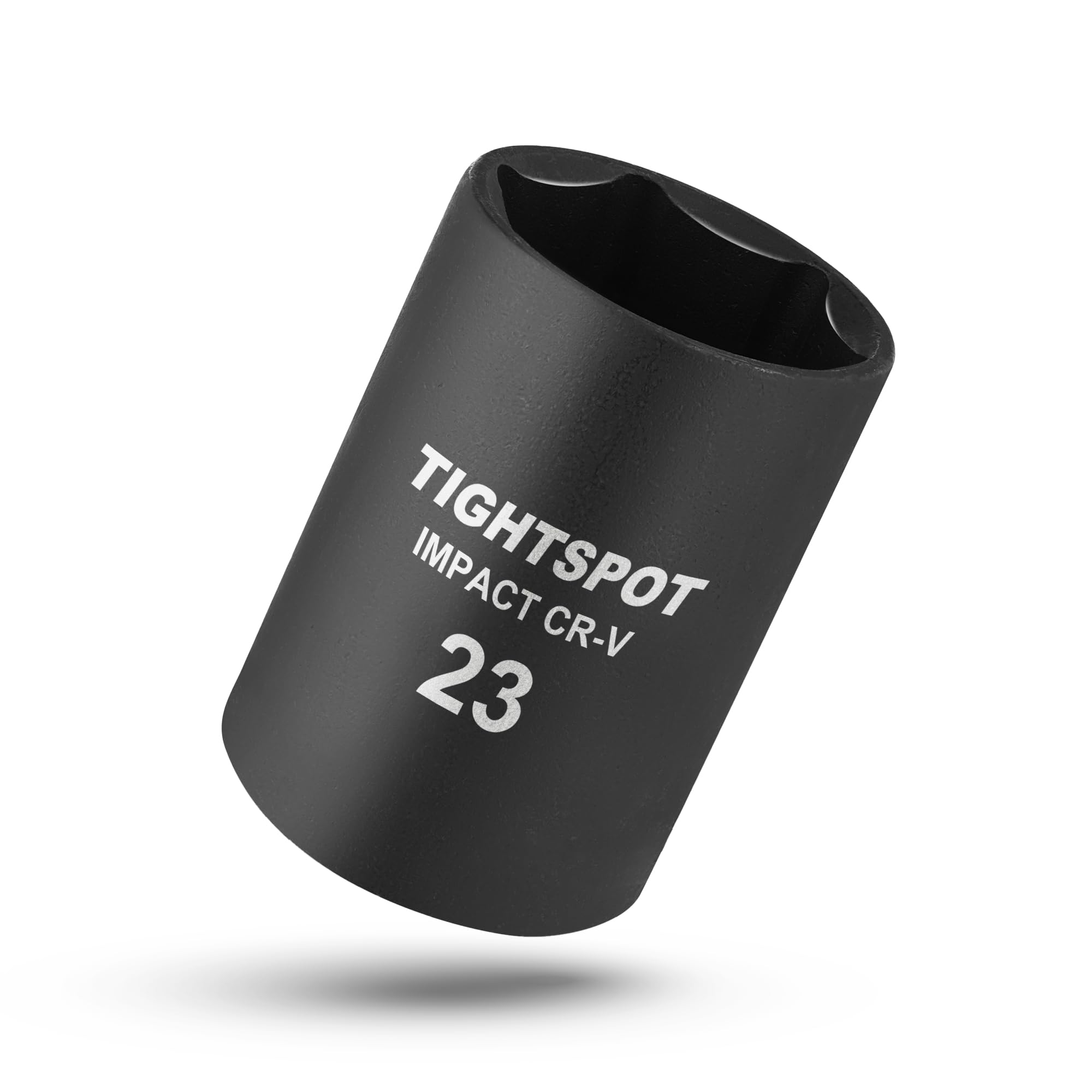 TIGHTSPOT 1/2 Inch Drive - 23mm Shallow Impact Socket with Anti-Rounding 6 Point Design, Heat-Treated CRV Steel, Metric