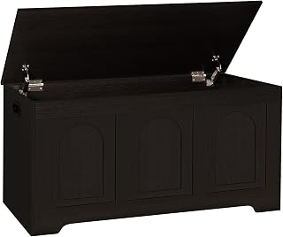 DINZI LVJ Storage Chest, Wooden Toy Box, Espresso 39.4" L