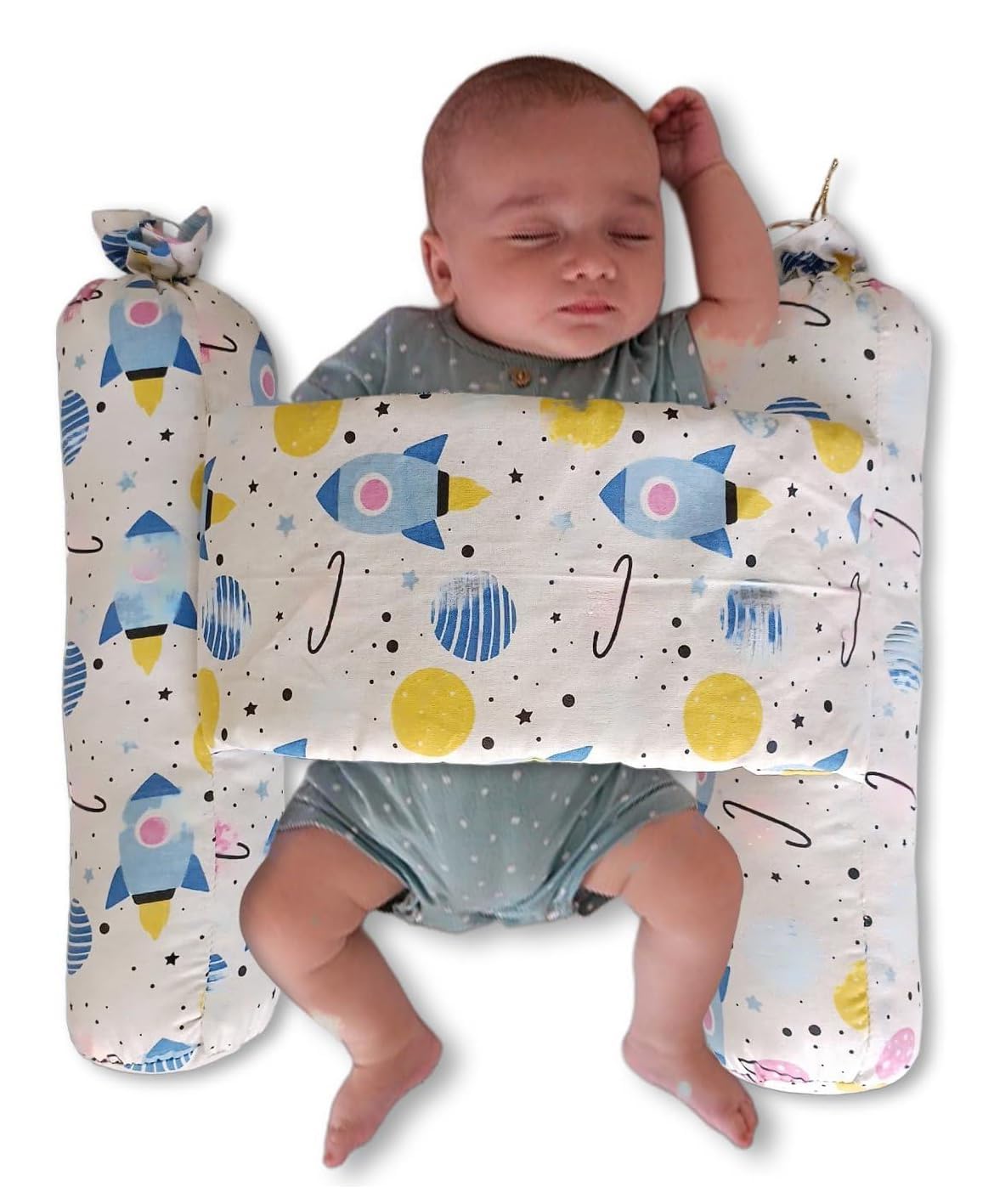 BDA-Bolster Pillow for Baby 6+ Month's, Cushion Bolster Set, Rolling Takiya Newborn ((D))-image-30
