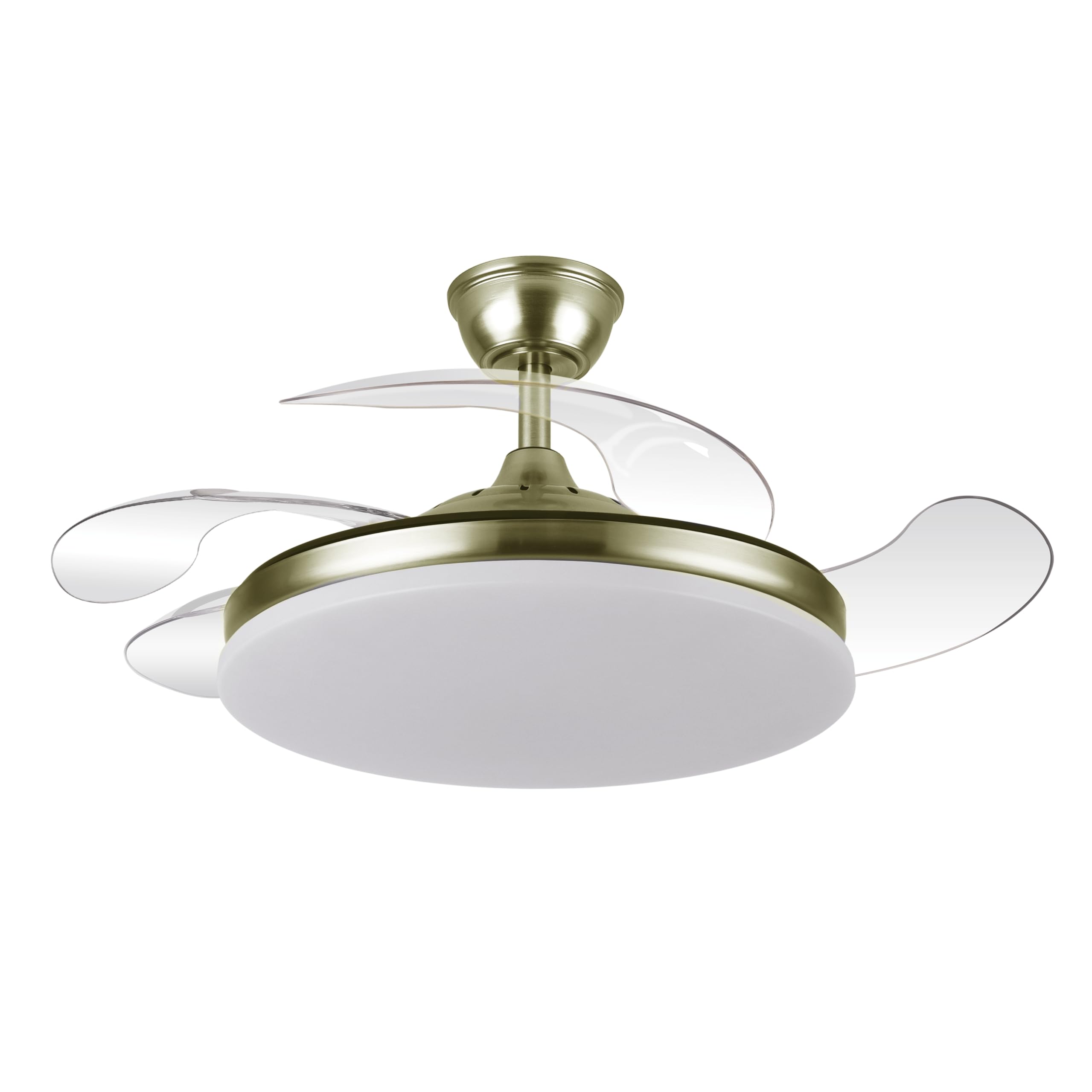 ABRILA Trident 59W Leather DC Fan | 4 Folding Blades | Dimmable LED Light | Remote Control + Timer
