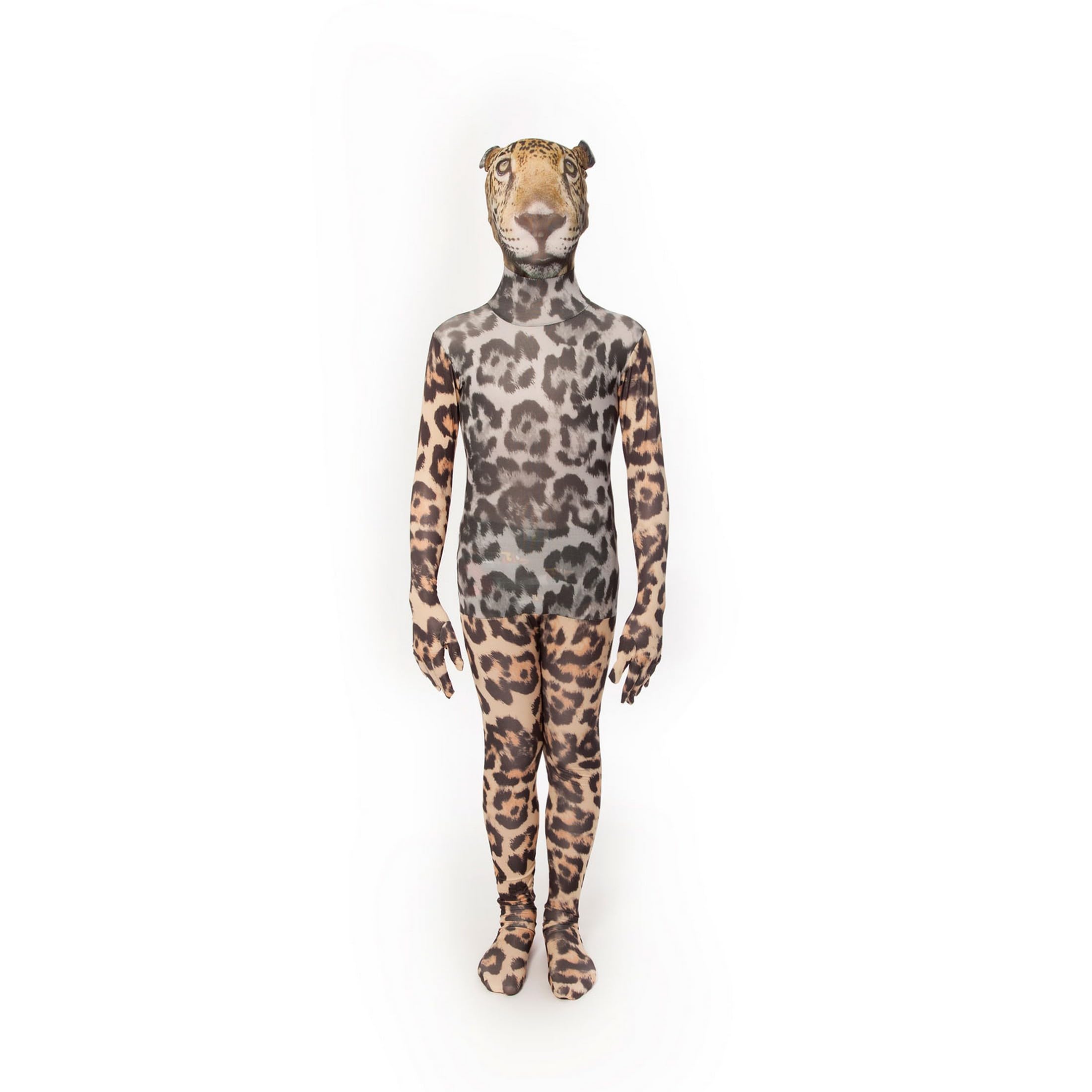 Morphsuits Costume Giaguaro Bambino, Tuta Halloween Bambino | Tuta Integrale con Stampa Maculata, Design Giaguaro Arancione, Perfetto per Halloween, Ideale per il Gioco di Ruolo