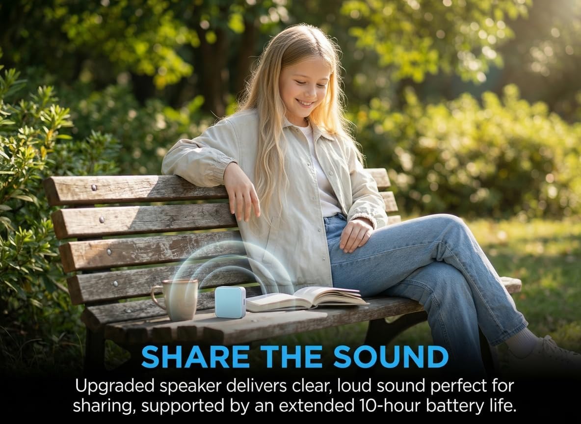 2 Pack MP3 Player Screen-Free Portable Music Player with Headphones & Speaker, 4GB Card 500+ Songs, Classic Blue Purple for Sibling Sharing, Save $3, Ideal Student Gift