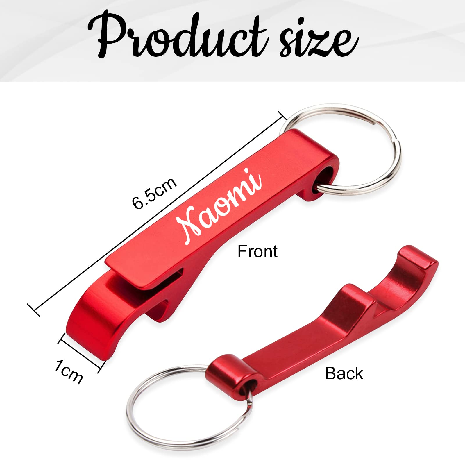 96 Stück personalisierte Flaschenöffner Schlüsselanhänger Bulk für Männer, individuelle Metall Dosen Bier Flaschenöffner Hochzeit Gastgeschenke, graviert mit Logo, Text
