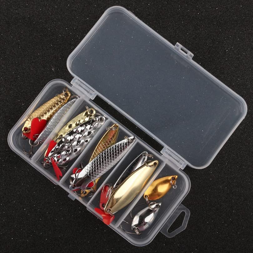 OriGlam 10pcs Metal Fishing Lures Metal Spoon Spinner Baits Hard Baits - Image 4