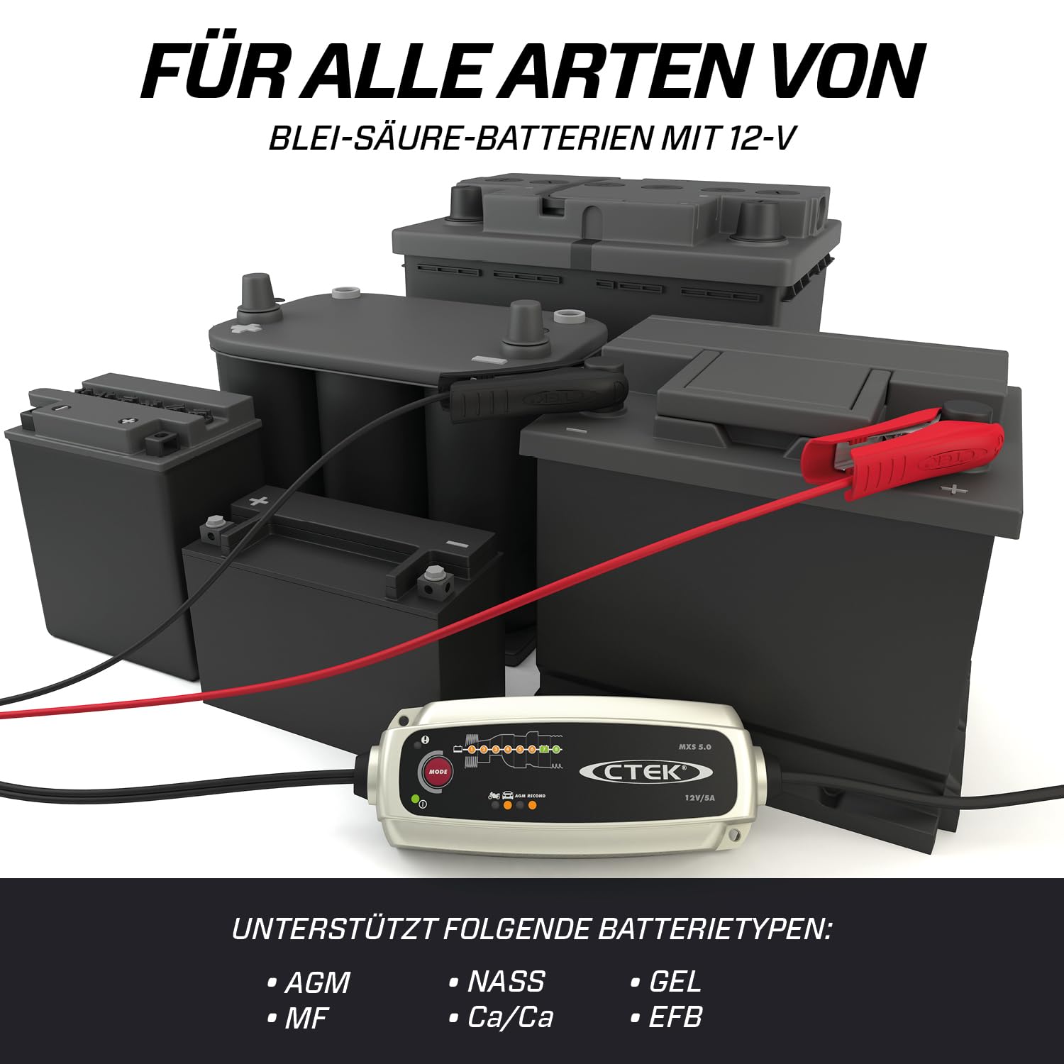 CTEK MXS 5.0 Batterieladegerät 12V Temperaturkompensation AGM-Option Rekonditionierungsmodus