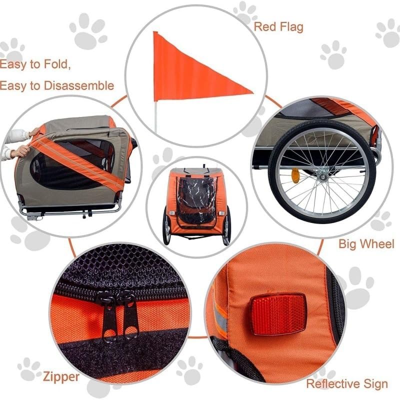 Pet Bike Trailer,Dog Bicycle Trailer,Supports up to 40 kg,Pet Cart Bicycle Carrier,Universal Bicycle Coupler,for Carrying Dog