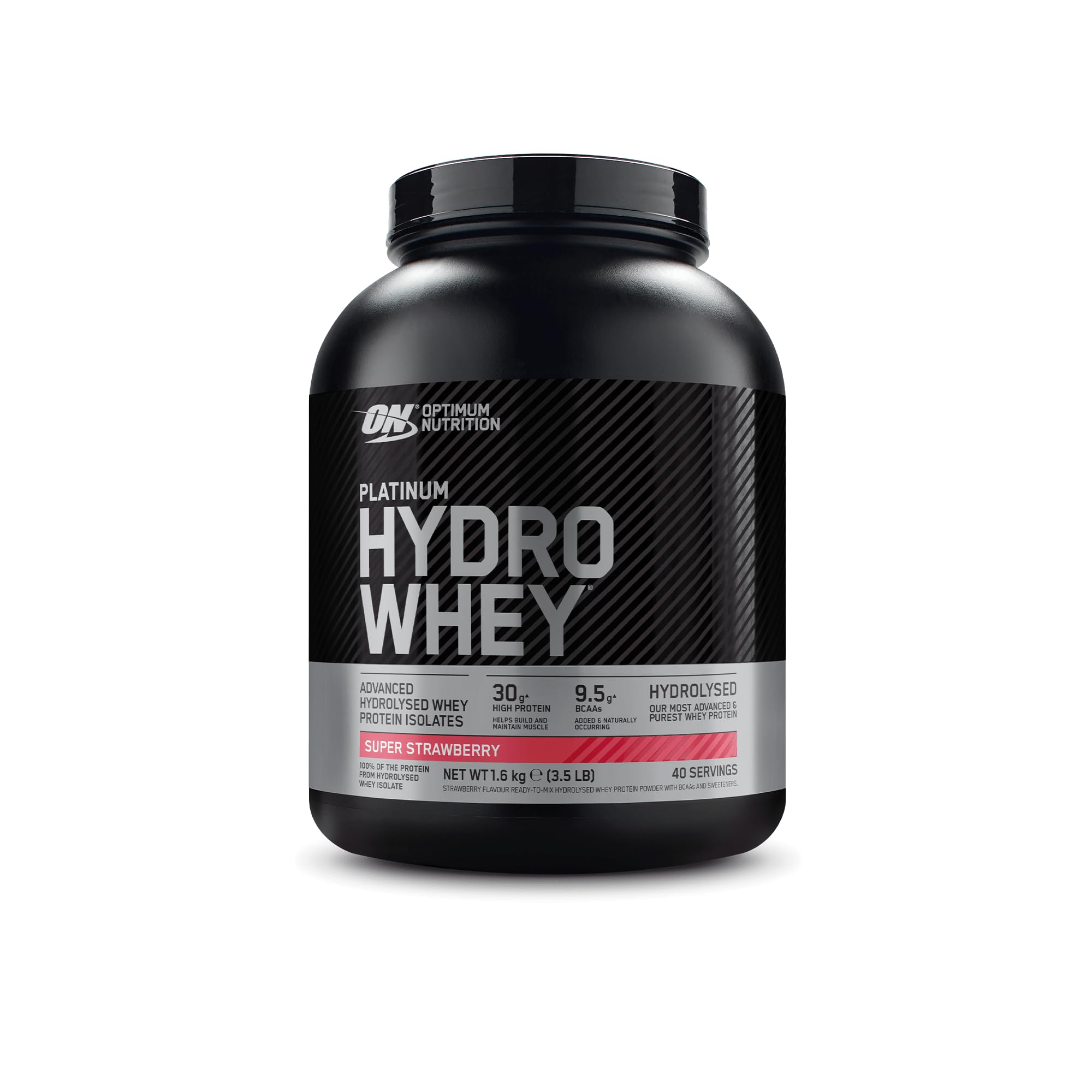 Optimum Nutrition Platinum Hydrowhey, SuperCharger Strawberry, 3.5Lb 4/Cs