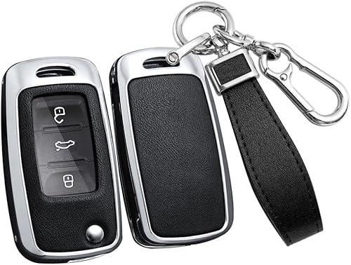 Miniatura 10 de ontto Funda para llavero de automóvil de protección completa, compatible con Volkswagen Jetta Tiguan Passat Polo Beetle Golf GTIRMK6 5 Santan Sharan