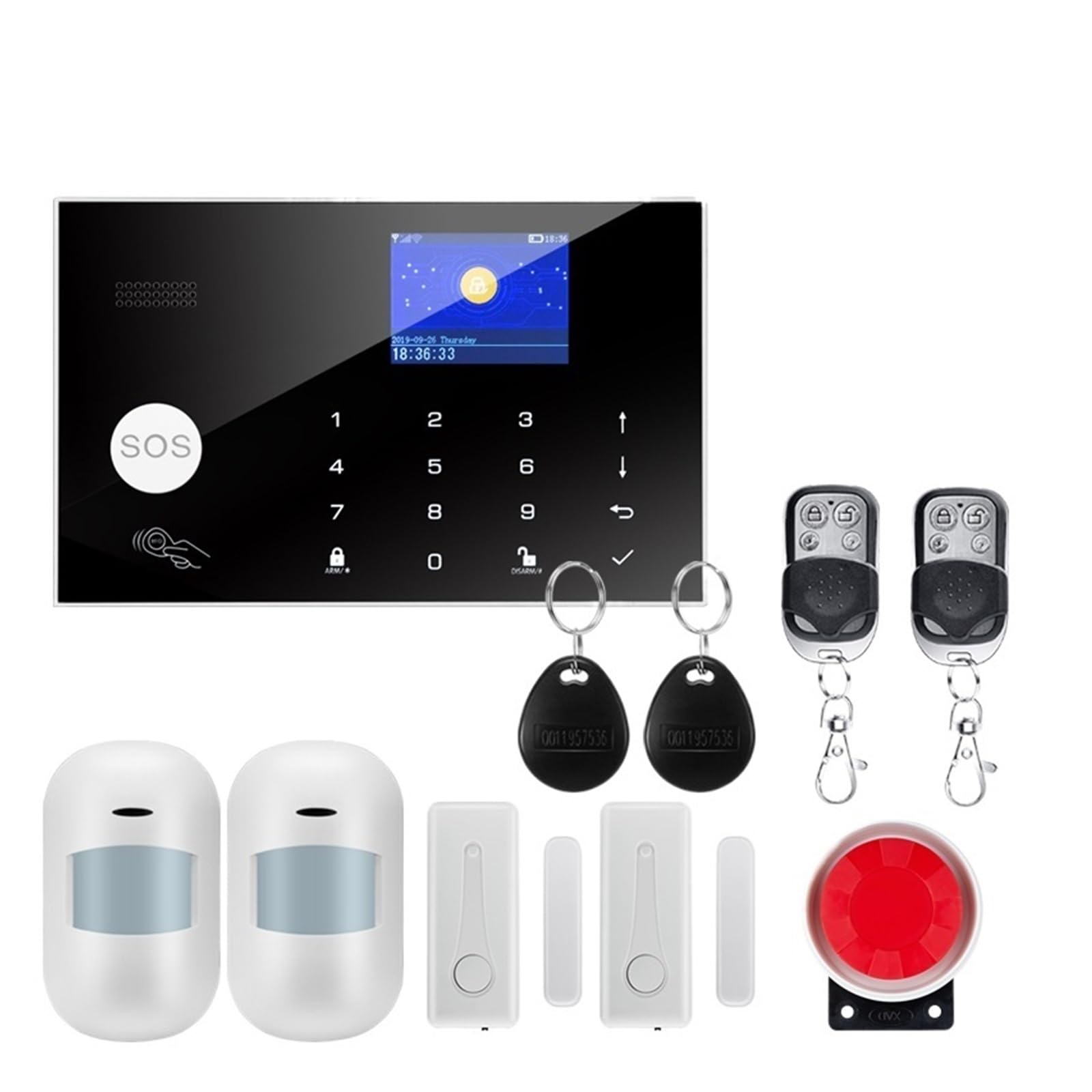 Alarma Inteligente Seguridad Inalámbrica For El Hogar GSM Con Sensor Detector De Movimiento Antirrobo Para casa y garaje(W7B2)