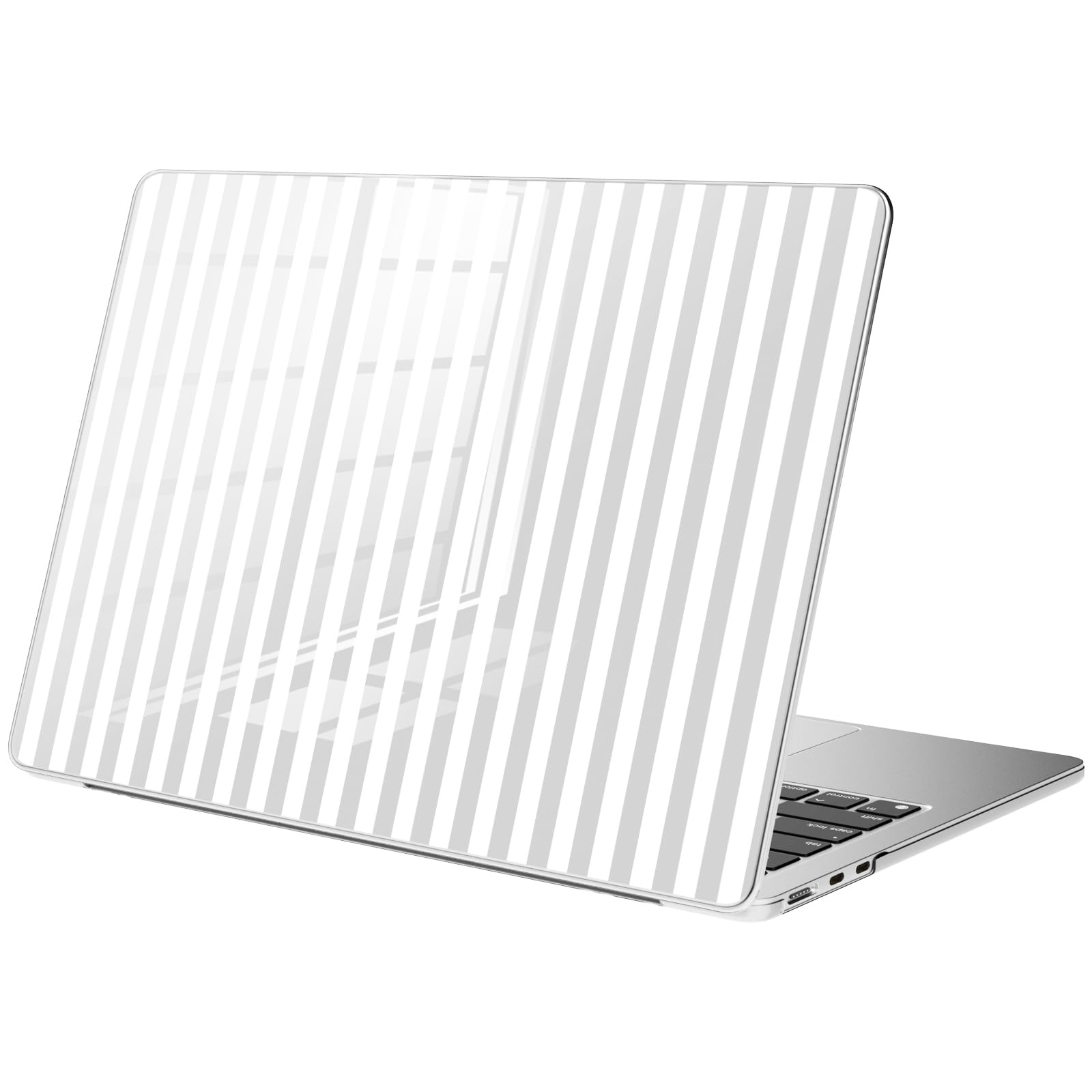 Funda protectora transparente para MacBook Pro de 33 cm M2 2025, 2024-2016 A2338 M1 A2251 A2289 A2159 A1989 A1708 A1706, bonita funda rígida protectora de rayas blancas para Mac Pro 13