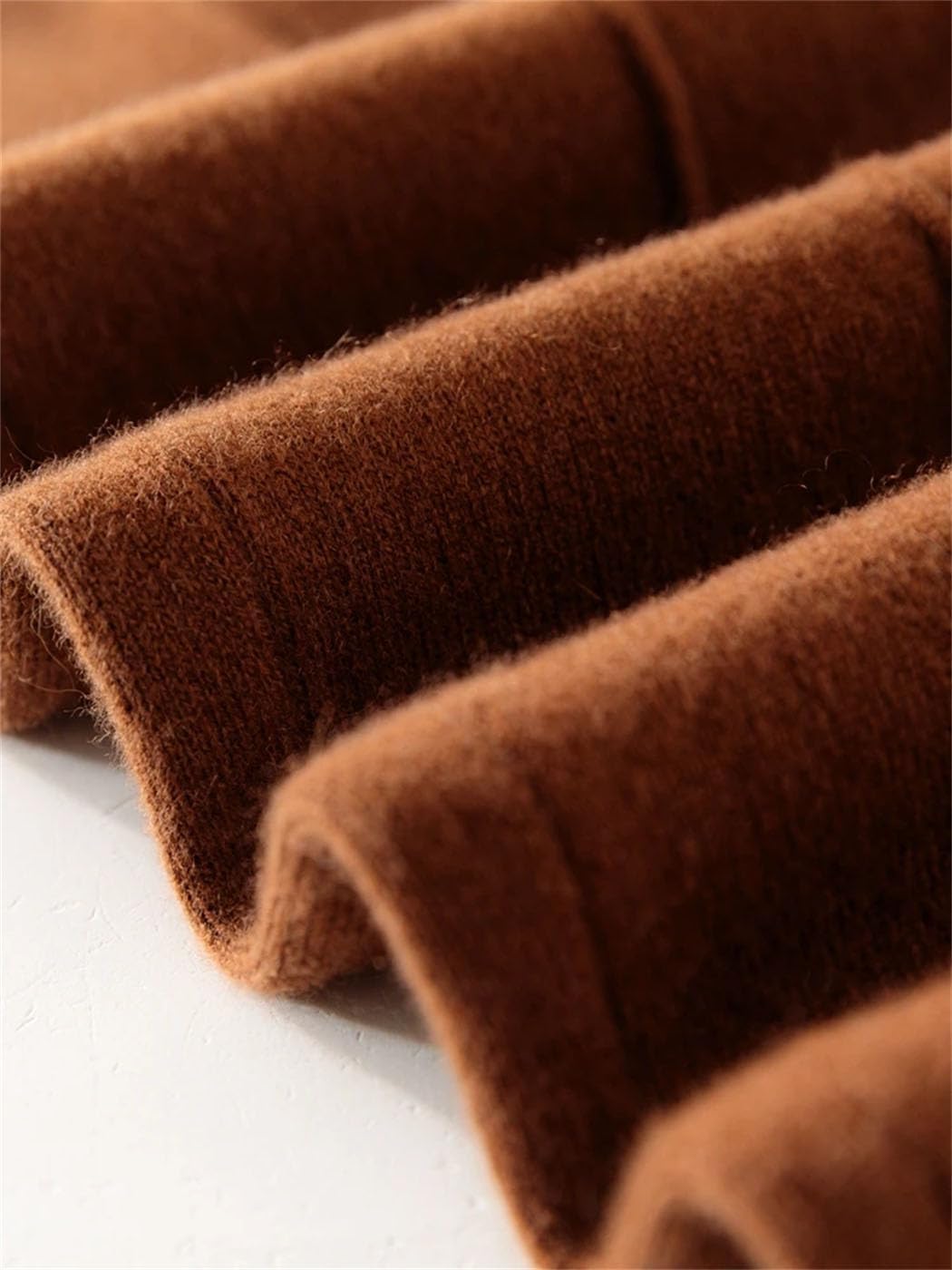 Men's Elastic Waist Drawstring Straight-Leg Pants 100% Cashmere Knitted Pants Winter Soft Comfortable Trousers