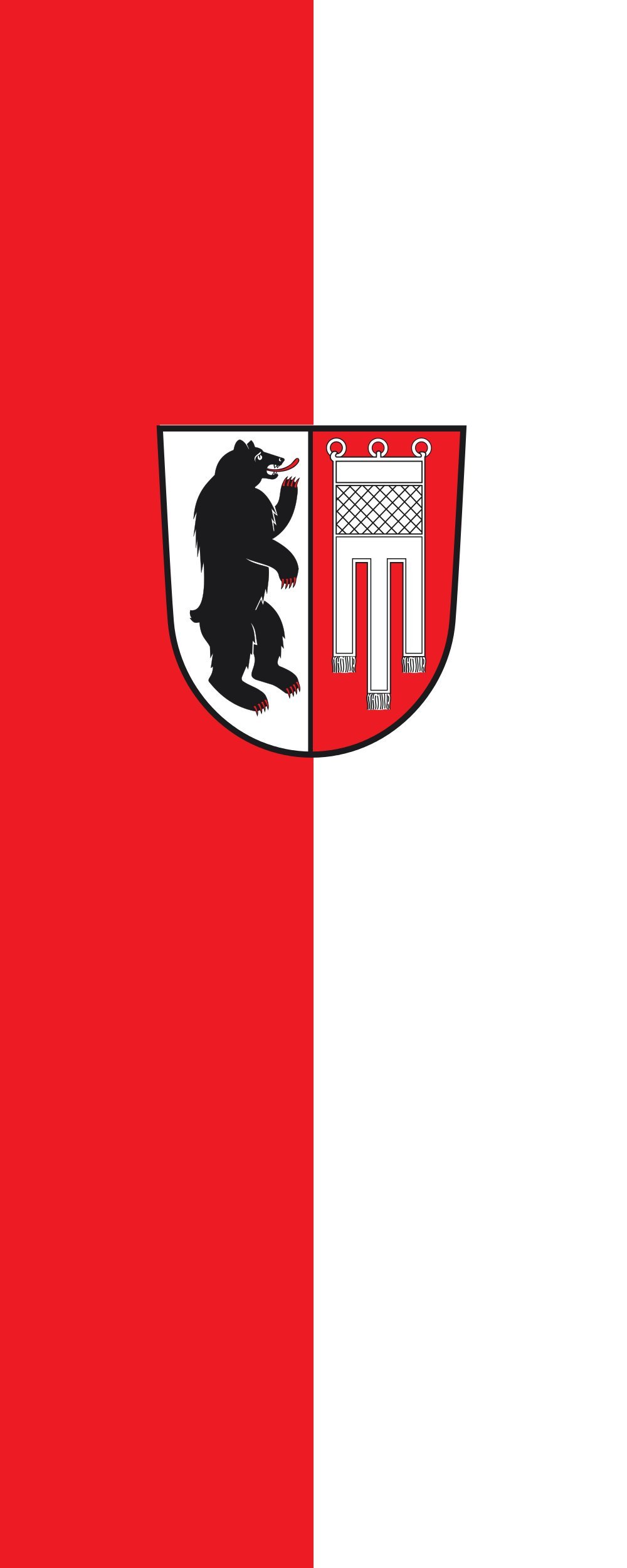 Drapeau Amtzell format portrait de 300x120cm pour mât de mairie