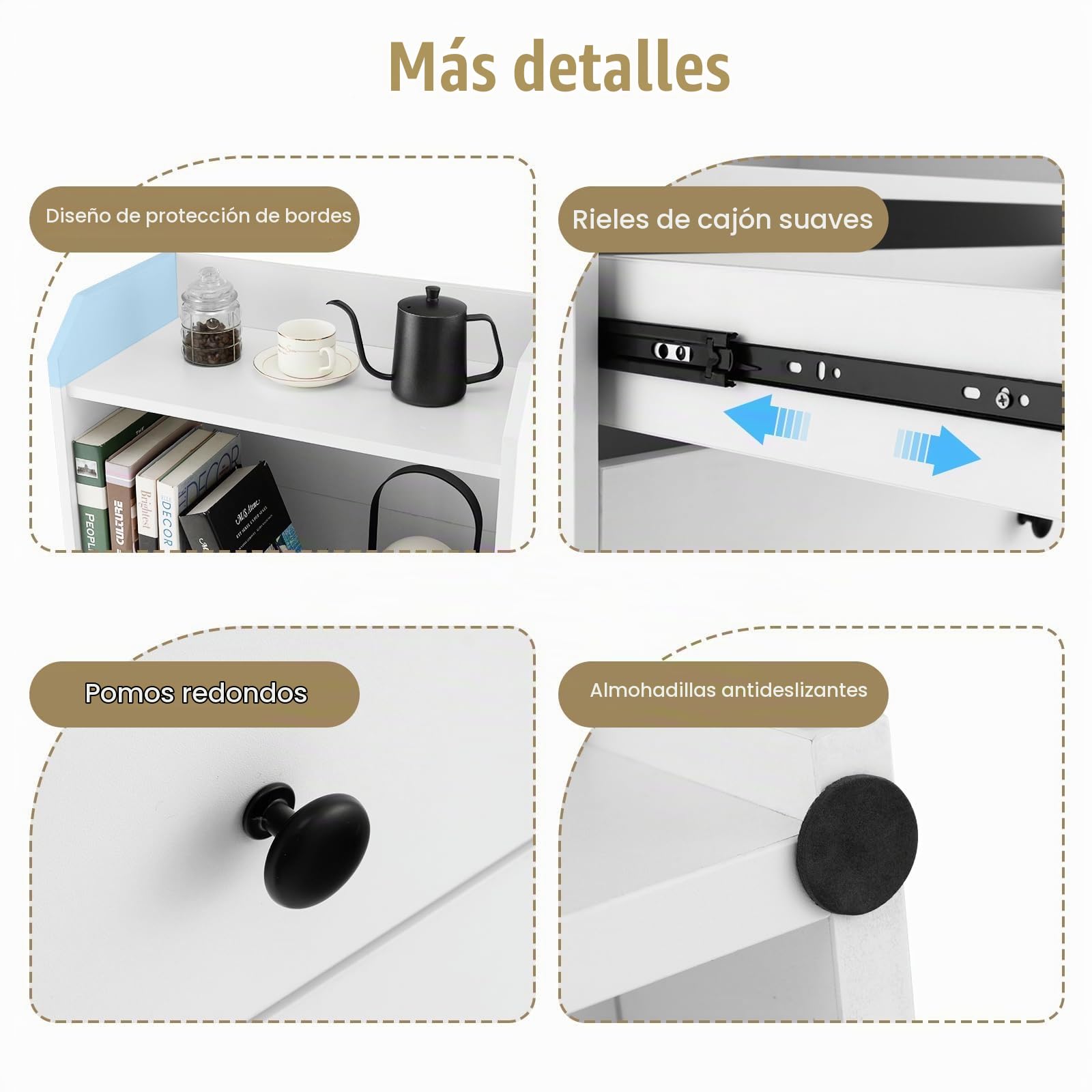 KOMFOTTEU Cómoda con 3 Cajones para Dormitorio con Dispositivo Antivuelco | Cajonera con Estantes Abiertos para Salón, Estudio, Mueble de Almacenamiento, Armario Auxiliar, 58 x 36 x 111 cm, Blanco