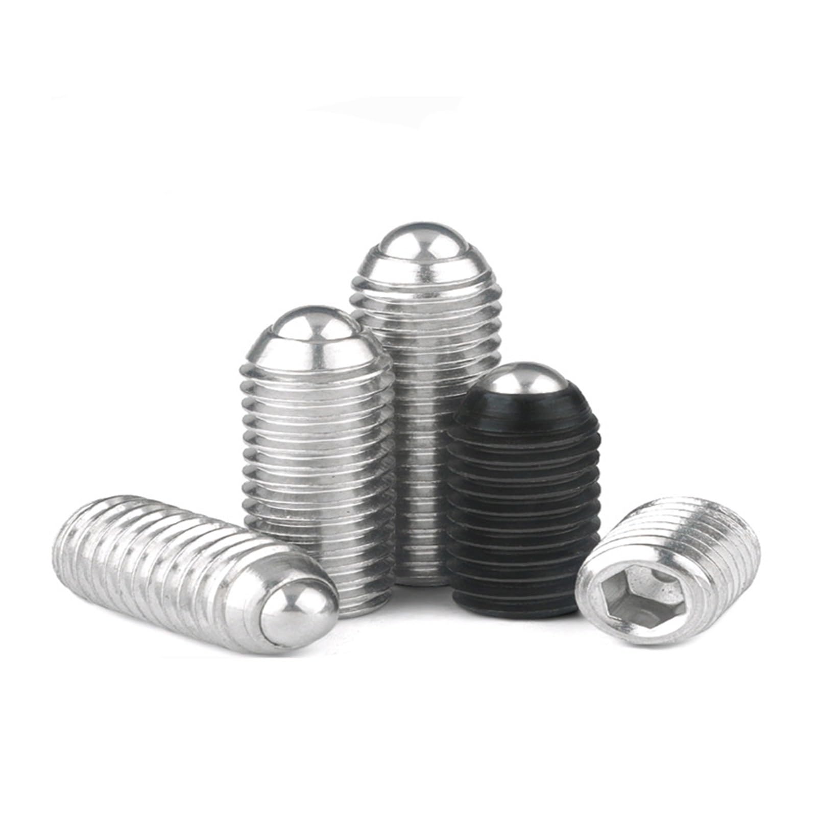 304 Stainless Steel Ball Plunger Set Screw | Multicolor M3-M12 6-40mm Ball Plunger For Positioning Jigs Fixtures(Black,20MM-M4)