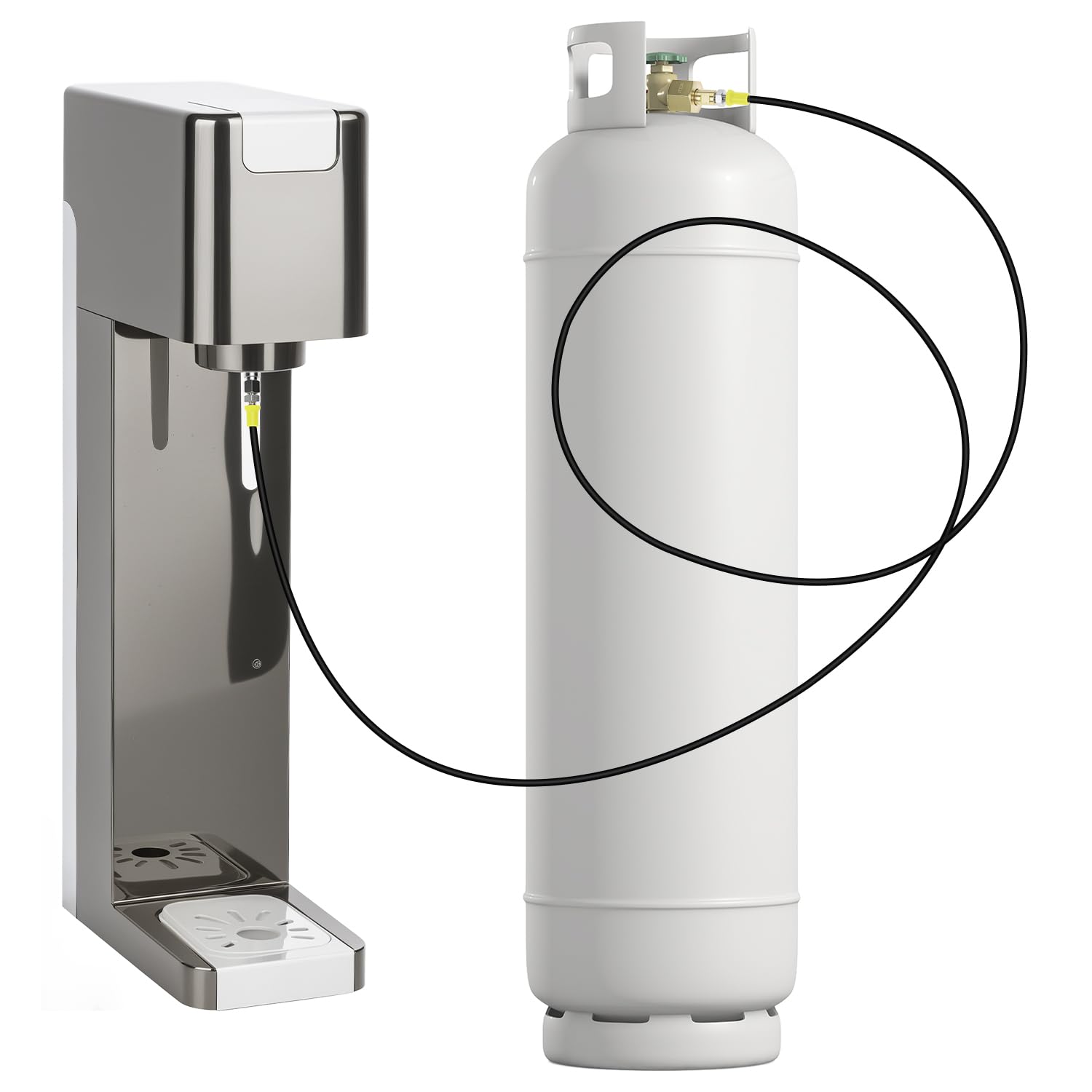 QWORK® Tuyau Haute Pression CO2 1,5 m Adaptateur, Adaptateur raccord Rapide pour cylindres CO2 W21.8-14, Compatible avec SODASTREAM Duo/Terra/Art