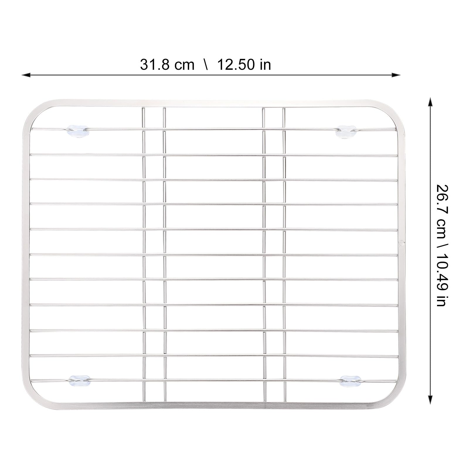 BESPORTBLE Scolapiatti in Acciaio 304 Portaoggetti per Stoviglie Griglia Ventilata Scolapiatti per Lavello Cucina 318X267X23 CM Resistente e Antigraffio per Asciugatura Stoviglie e