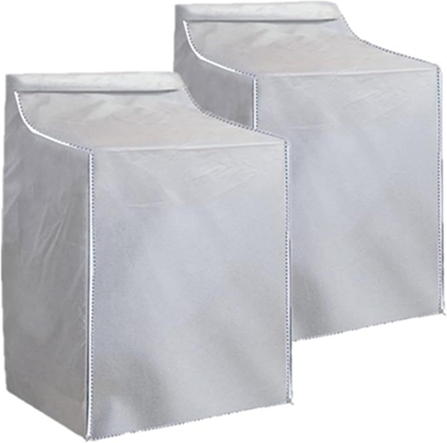 2 Pack Outside Washer and Dryer Covers, Heavy-Duty Waterproof Dustproof & Sun-Proof Washing Machine Cover with Easy Zipper Design, Universal Fit for Most Front-Load Machines W29”D28”H43”Grey