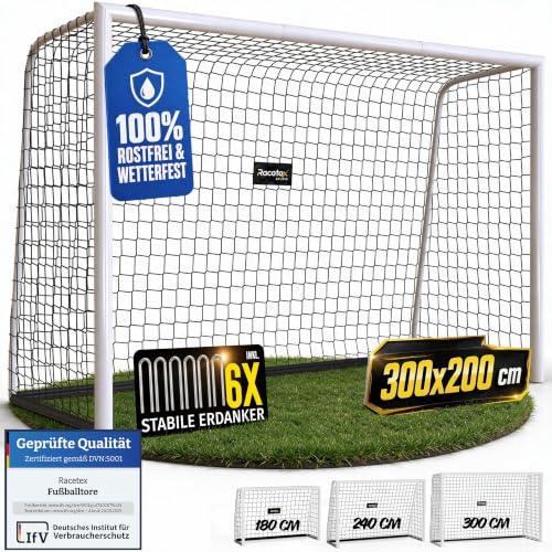 Racetex Fussballtore für Garten Kinder & Erwachsene [ENORM ROBUST 300x200]