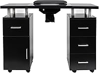 Vista 1 de DERMALOGIC Mesa de manicura Glass Glow Black II Salon Nail Table Salon Muebles y equipos, versión ligera