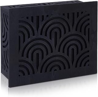 CUTHOLLOW Black Wooden Doorbell Chime Cover Box, Decorative Wall Plate