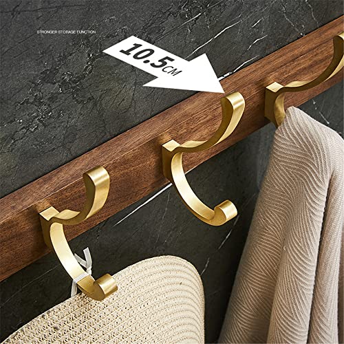 Perchero de pared Gancho montado en la pared, Perchero con gancho de madera para el hogar, Perchero para ropa, Toallero para la parte trasera de la puerta del baño del dormitorio, Perchero duradero