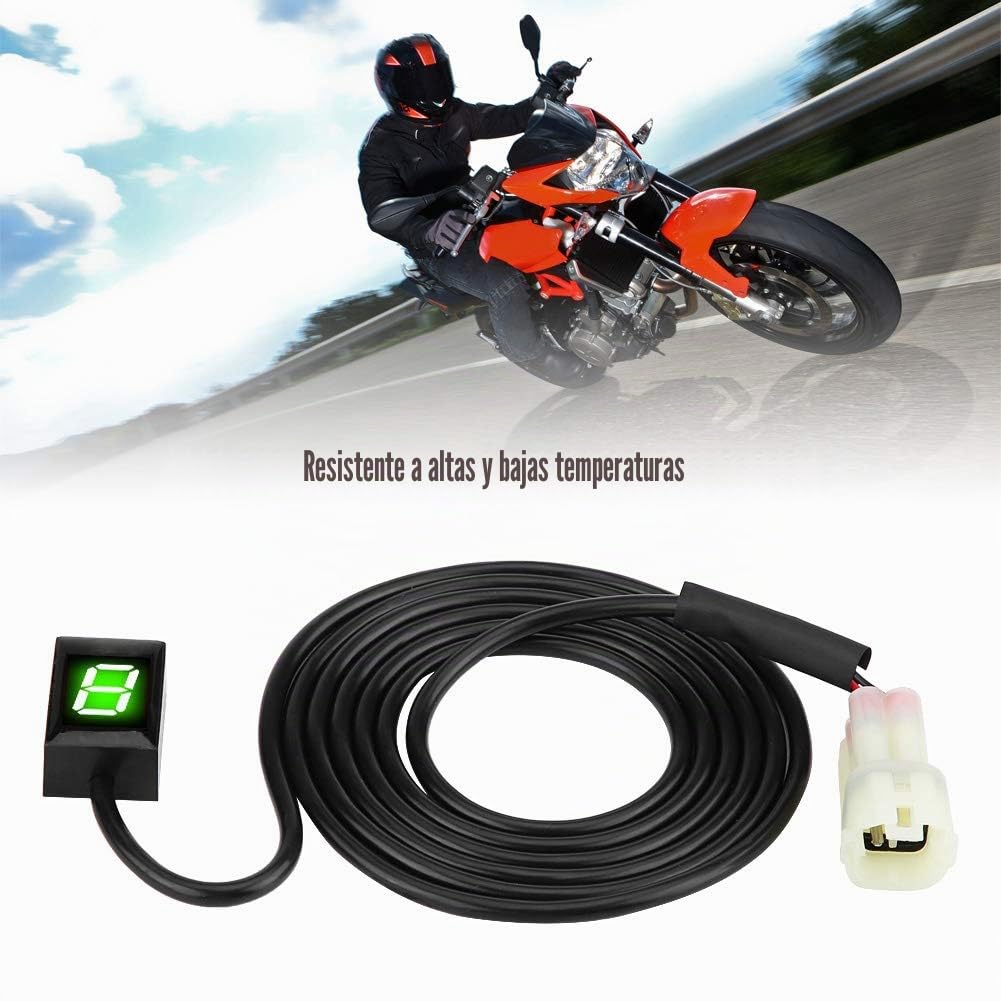 Jadeshay Indicador de Marchas de Motocicleta,Digital LED Display Indicador de Marchas Impermeable con ECU enchufe Plug and Play,Compatible con Medidor de Cambios Digital de 6 Velocidades