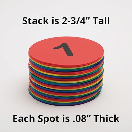 Miniatura 5 de S&S Worldwide Spectrum - Marcadores de punto de vinilo redondos y suaves numerados de 5 pulgadas para clases de PE/gimnasio, actividades y juegos de