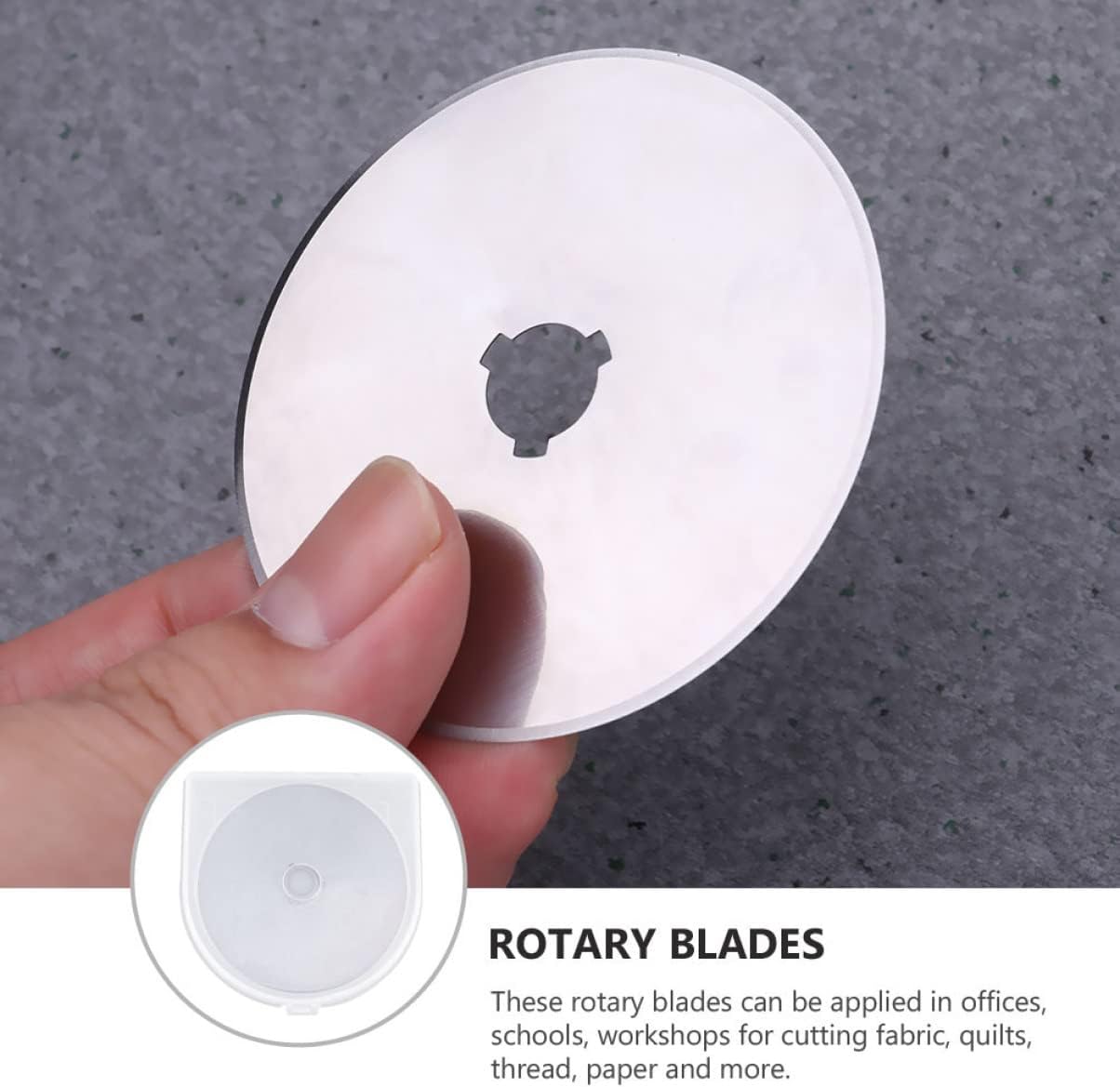 10pcs Rotary Cutter Blades Durable Blades for Fabric Cutting Quilting Leather Crafting More Safe Storage Case Included