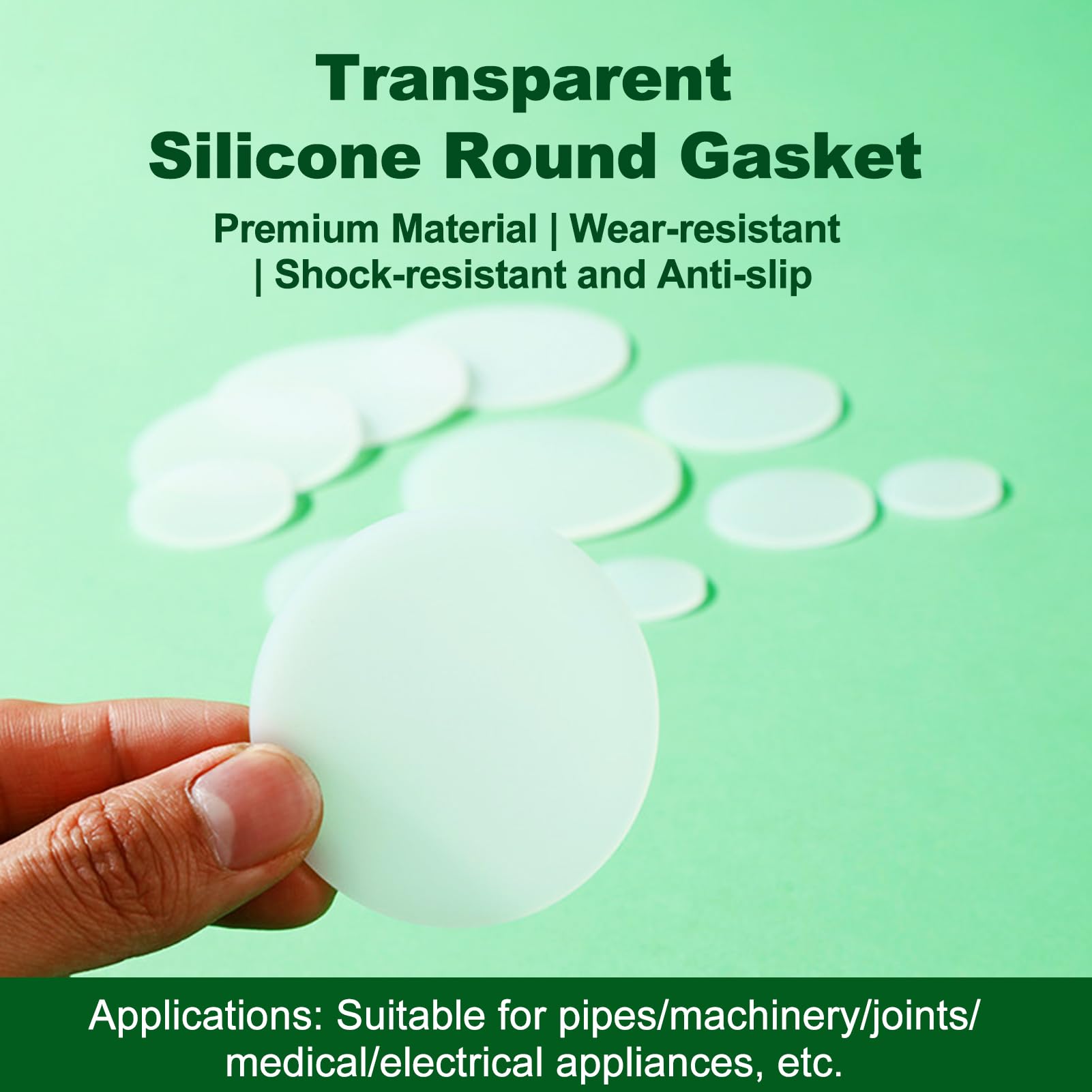 Tappetini Rotondi Bianchi in Silicone 10PCS Fogli Solidie Morbidi Diametro 95mm Ammortizzazione Vibrazioni Base Pad per Compressori di Condizionatori d'Aria,Thickness 10mm