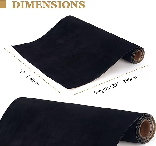Miniatura 2 de Caydo Fieltro autoadhesivo negro, rollos de fieltro de terciopelo con respaldo adhesivo, forro de cajón de terciopelo suave para cajas de joyas,