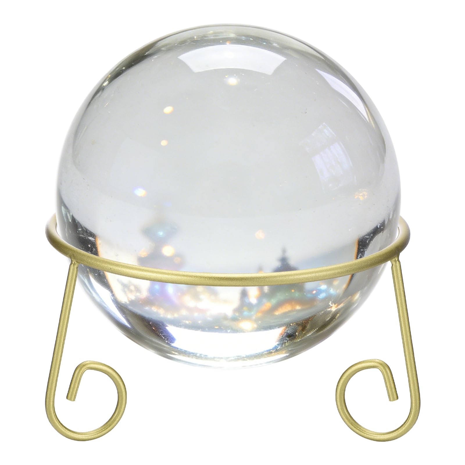 sourcing map Iron Metal Gazing Ball Stand, 13.5cm x 8cm(IDxH) Garden Crystal Ball Display Stand For15-20cm Sphere Holder Plant or Flowerpot Holder Home Decoration for Yard Garden, Gold