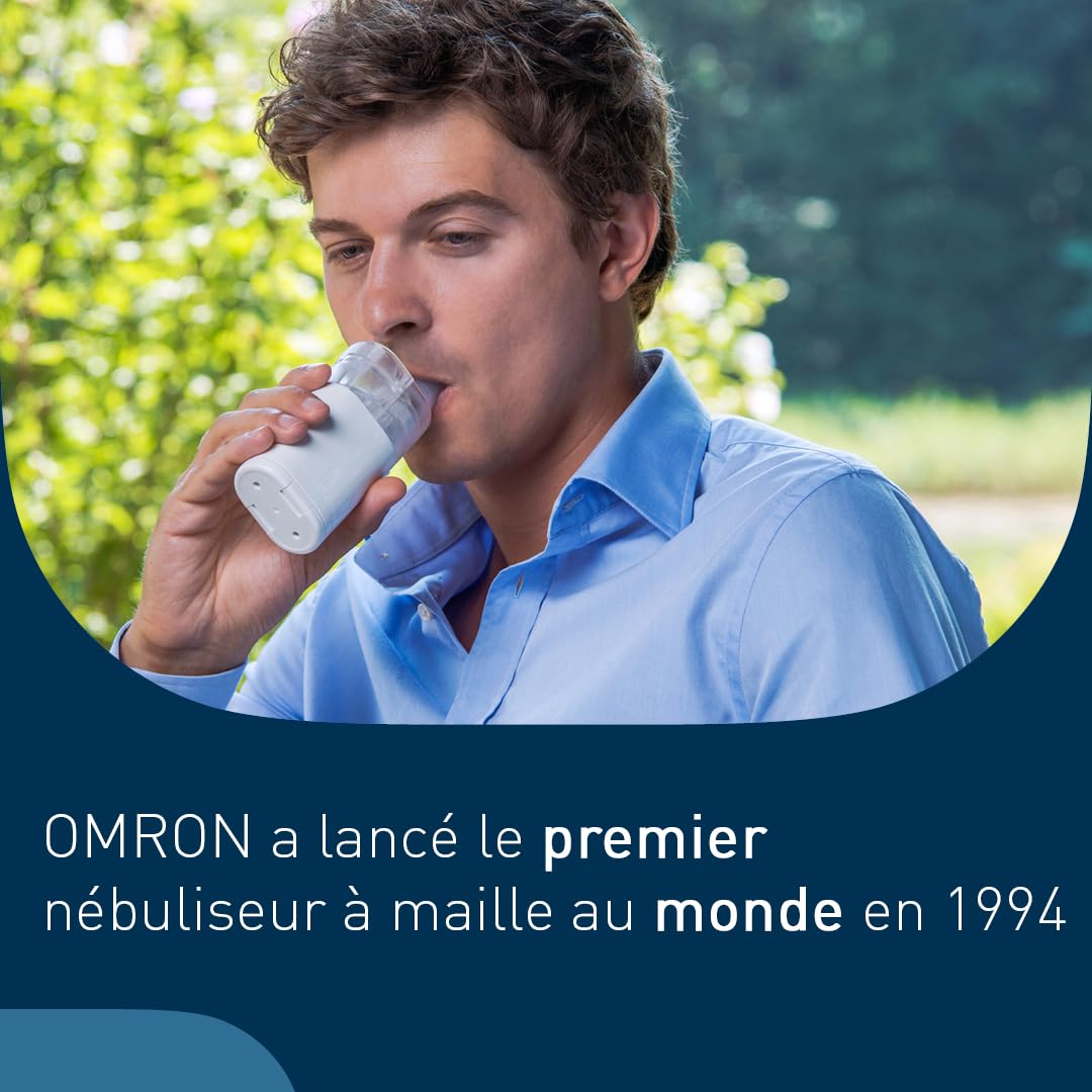 OMRON MicroAir U100 Inhalateur portable – Appareil compact et silencieux, nébulisateur pour adultes et enfants, efficace contre les affections respiratoires allant du rhume à l’asthme