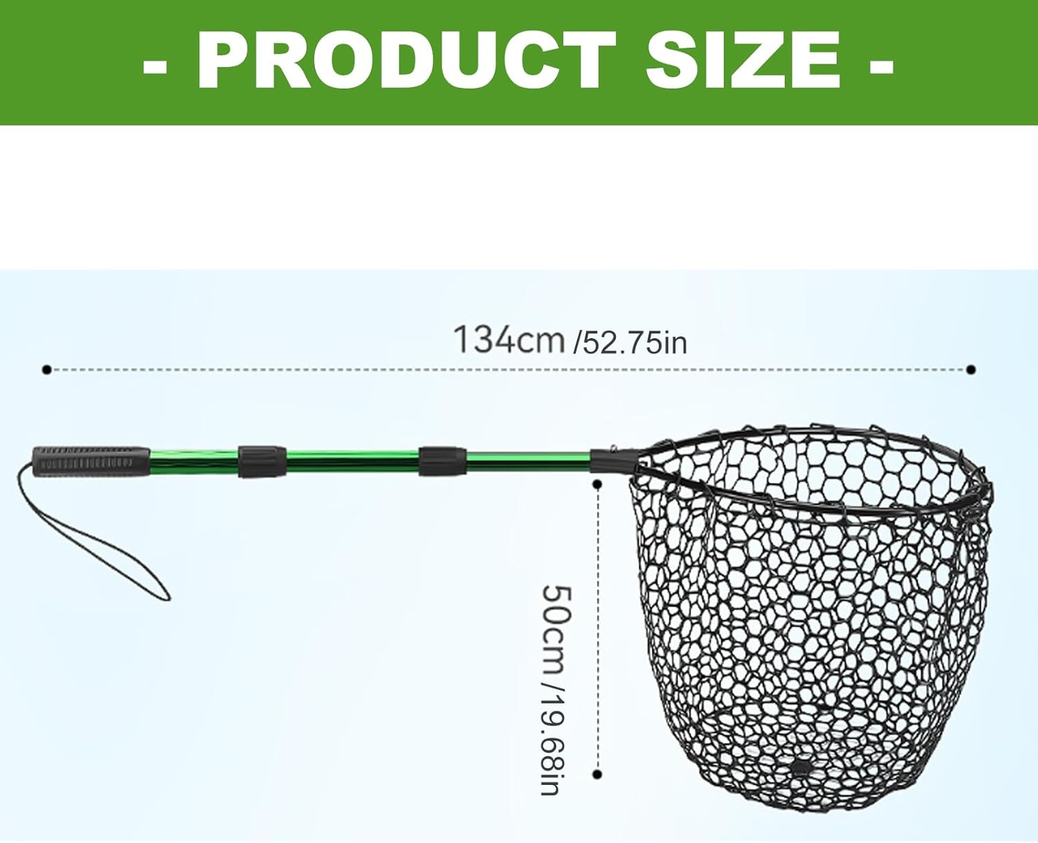 Foldable Telescopic Fishing Landing Net Aluminum Rod Soft Meshes for Professional Angling Portables Fishing Net with Ergonomic Handle