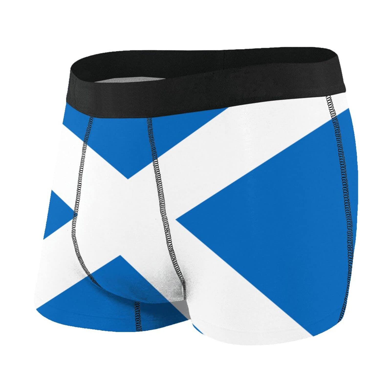 DISNIMOO Scottish Flag Men'S Underwear Breathable Stretch Boxer Briefs Black