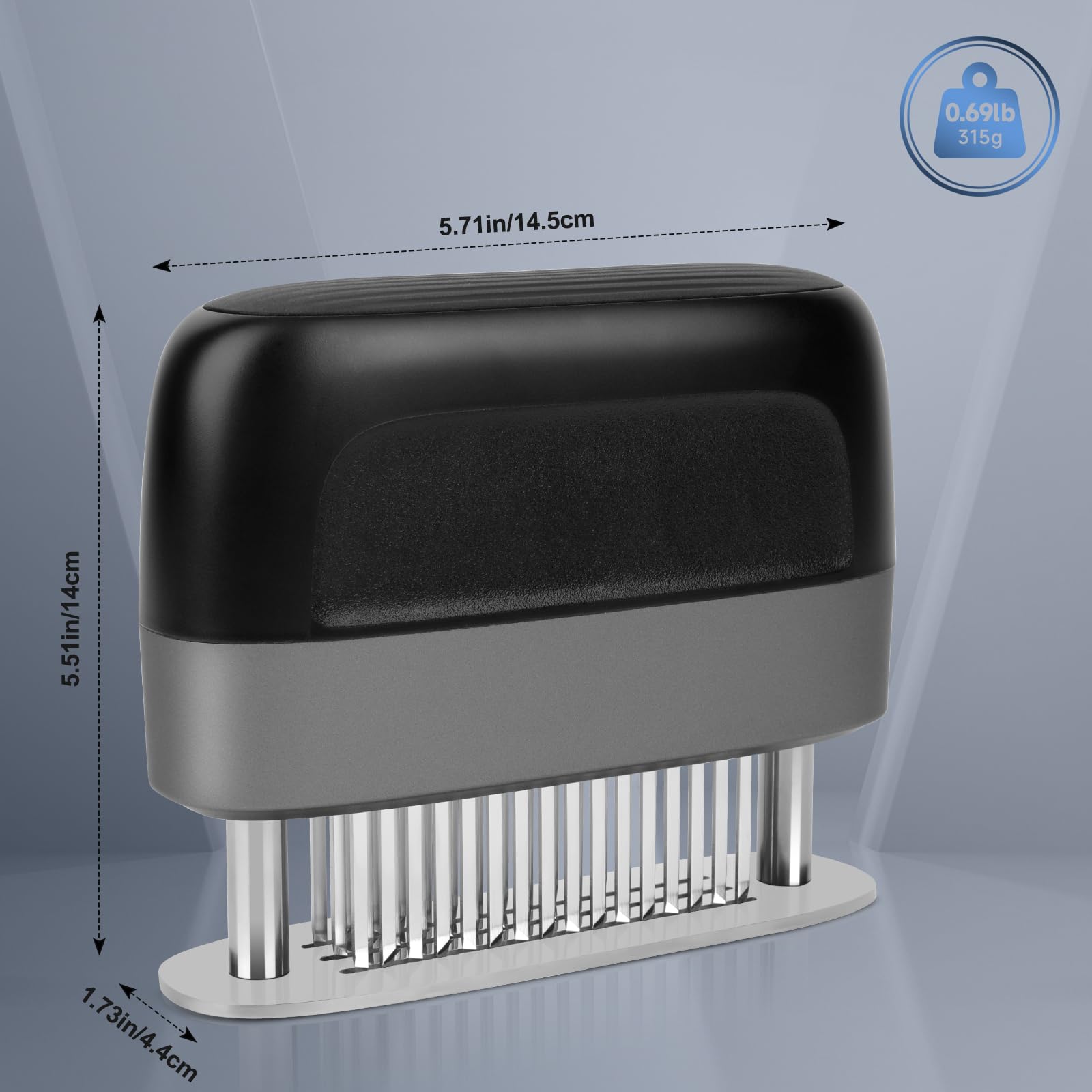 tenderizer do mięsa w 100% z ostrzami iglastymi ze stali nierdzewnej, tenderizer do steków-meat tenderizer, ręczny gadżet kuchenny do steków, kurczaka, wieprzowiny, ryb i grilla, czarne