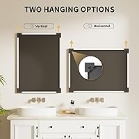 Vista 7 de Espejo de Pared Enmarcado con Efecto de Madera de Roble, Espejo Rectangular de 16x20, Vidrio Templado Anti-desplatado de 1/8", Marco Sostenible