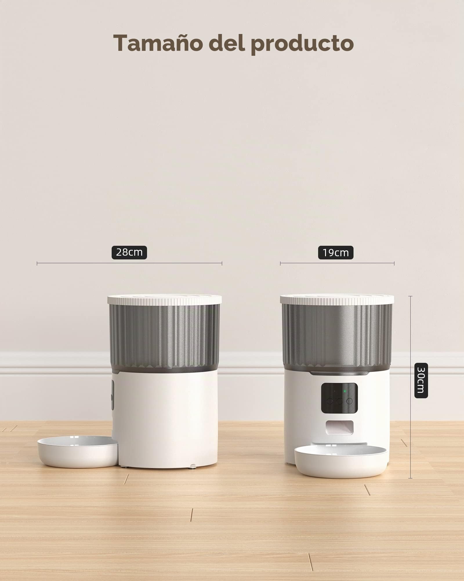 UIOOQ Comedero Gato Automatico WiFi, 4L Dispensador Comida para Perro/Gato con Grabación 10s,Programa Personalizado de Alimentación Automática,10Comidas Diarias,Tapa de Cierre Giratoria,Blanco