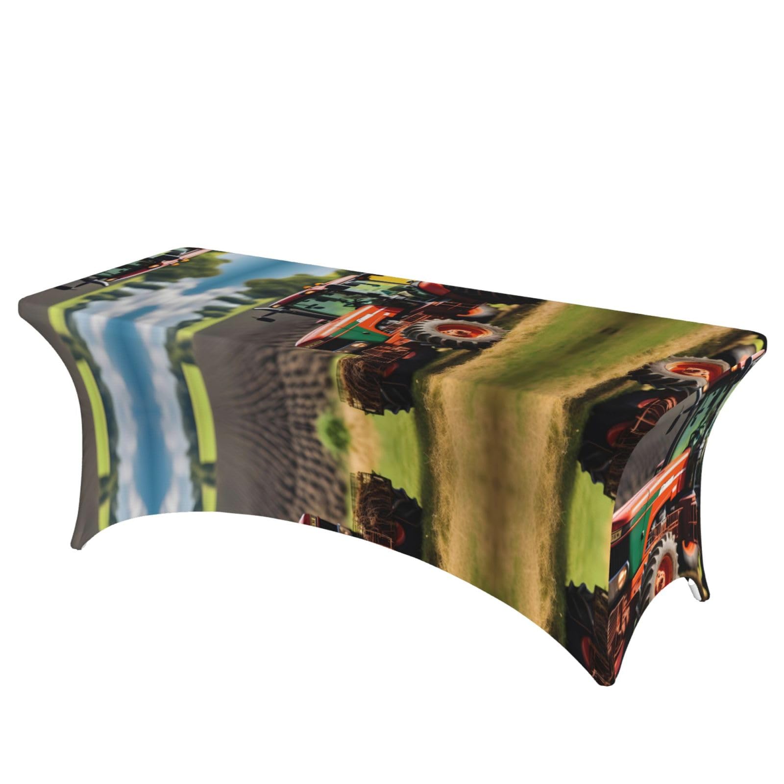 Housse de table extensible 1,8m en élasthanne à motif tracteur agricole EdWal
