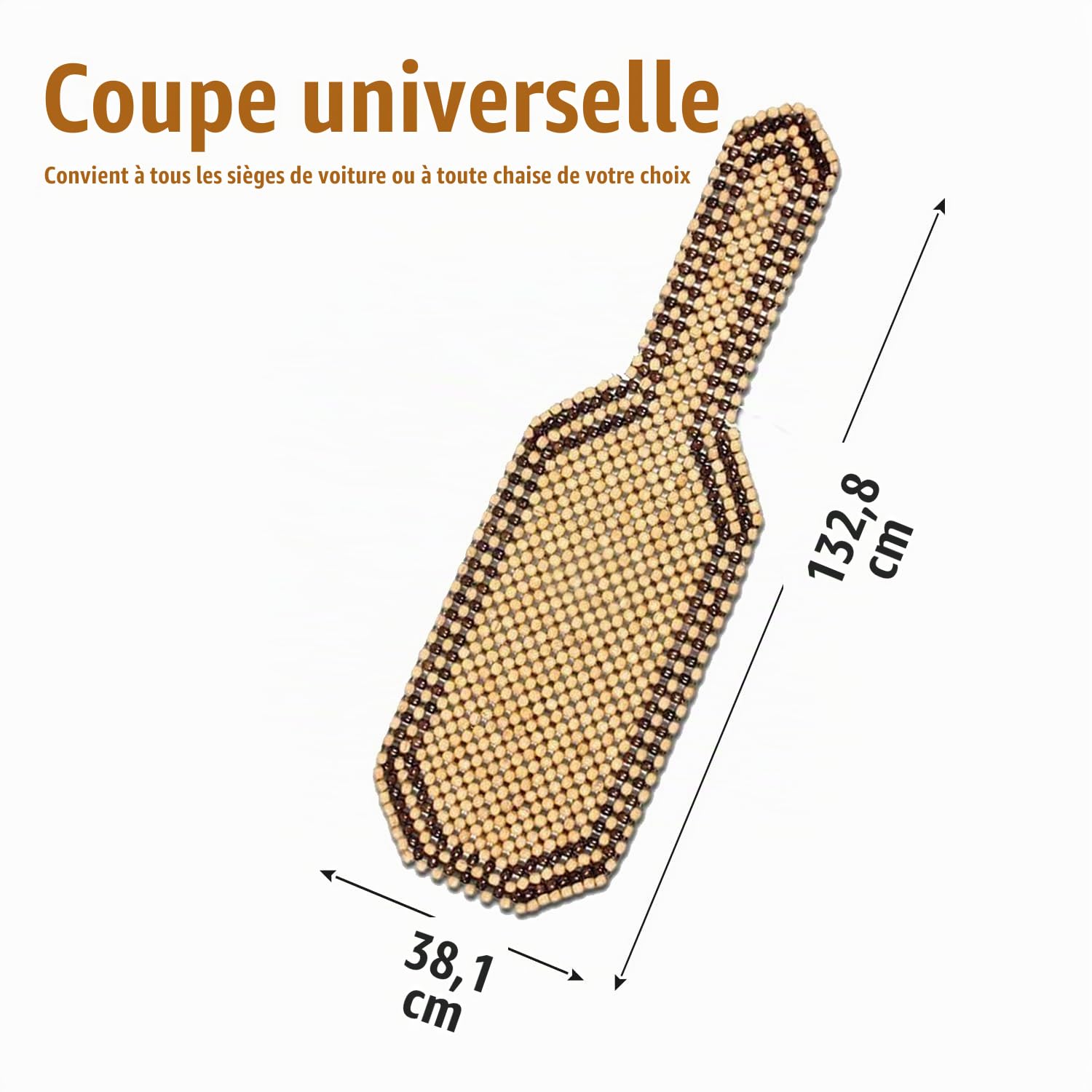 ZONETECH Coussin de siège en Perles de Bois – Coussin de siège massant de Voiture en Perles de Bois de qualité supérieure pour Un Confort Optimal Toute la journée
