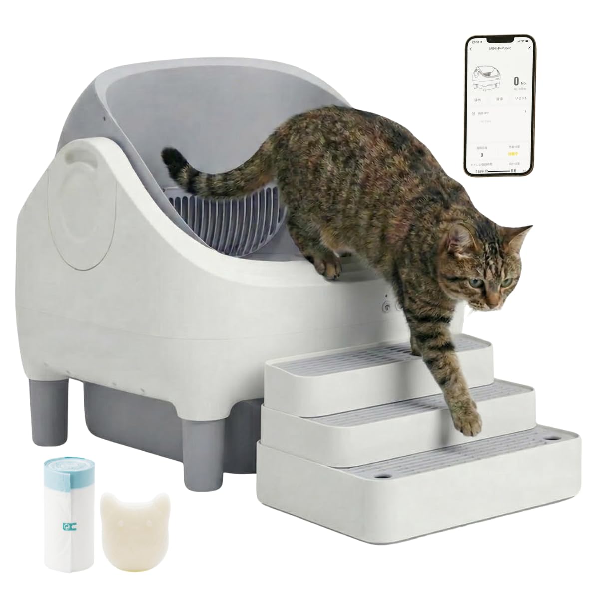 (えみ)Pety 自動猫用トイレ グレー Amazon | Prairia 猫 自動トイレ オープン型 大型猫・多頭飼い対応